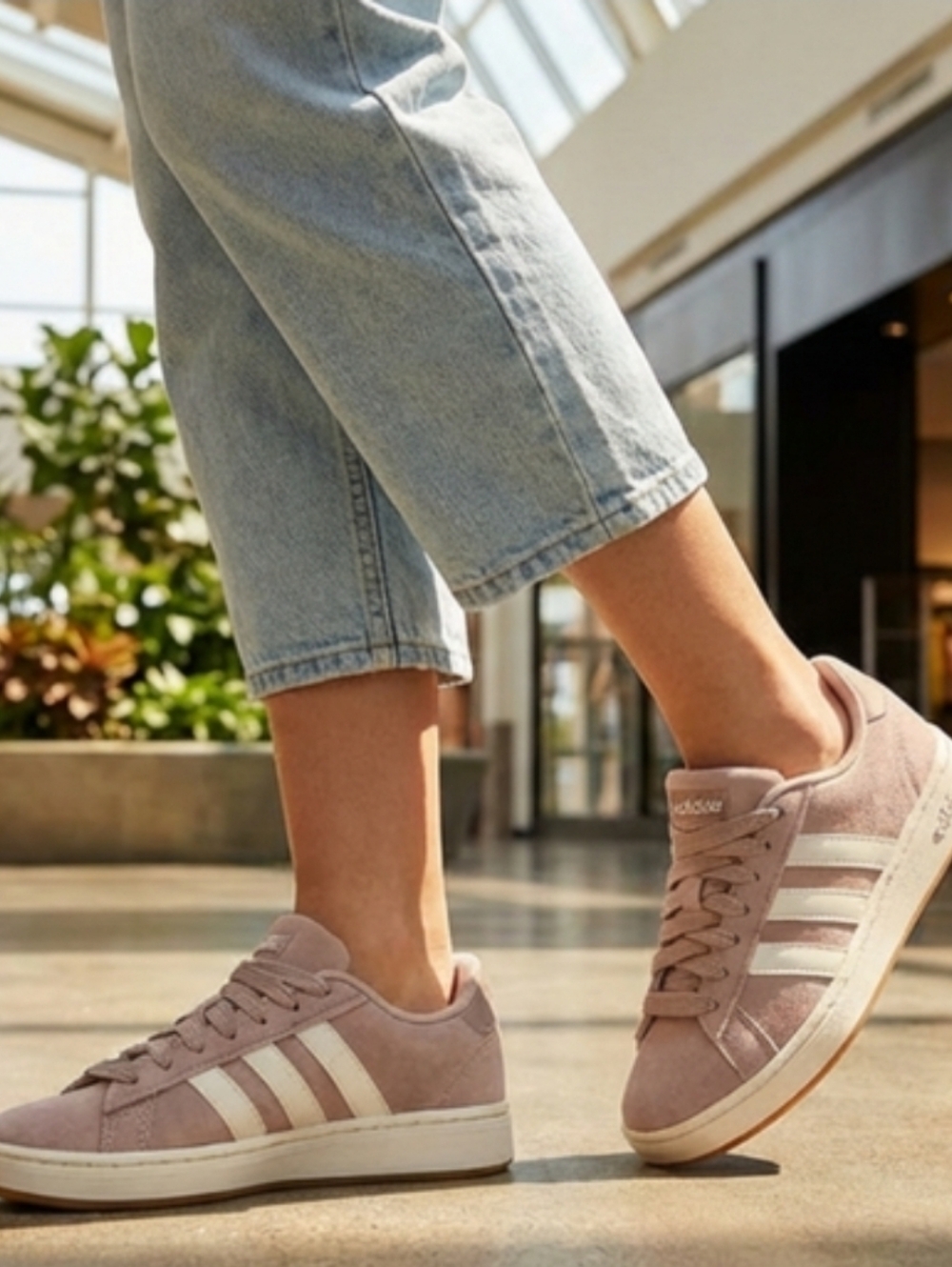 NWT Adidas Grand Court Alpha Shoes   Light Pink Suede Sneakers Sz. 8